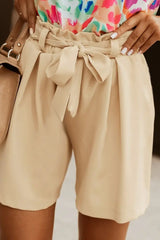 Paper Bag Waist Belted Shorts