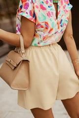 Paper Bag Waist Belted Shorts