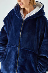 Warm Fleece Lined Fluffy Oversized Wearable Blanket Hoodie