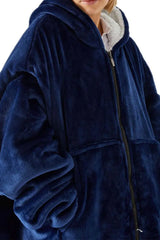 Warm Fleece Lined Fluffy Oversized Wearable Blanket Hoodie