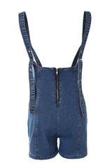 High Waist Skinny Suspender Denim Romper