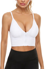 Plain Zipper Front Sports Bra