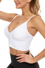 Plain Zipper Front Sports Bra