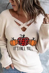 Halloween Pumpkin Print Long Sleeve Top