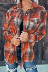 Plaid Print Long Sleeve Button Down Shirt