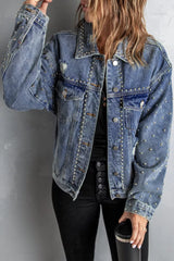 Rivet Pocket Button-up Denim Jacket