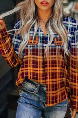 Plaid Print Long Sleeve Button Down Shirt