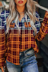 Plaid Print Long Sleeve Button Down Shirt