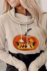 Halloween Pumpkin Print Long Sleeve Top