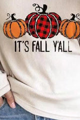 Halloween Pumpkin Print Long Sleeve Top