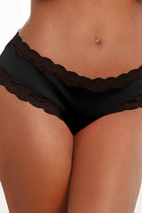 Lace-up Back Contrast Lace Breathable Panty