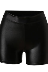 PU Leather High Waist Shorts