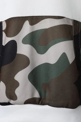 Camouflage Print Long Sleeve Drawstring Hoodie