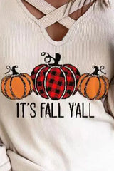 Halloween Pumpkin Print Long Sleeve Top