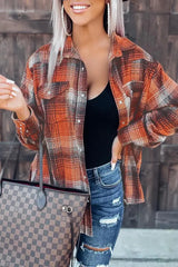 Plaid Print Long Sleeve Button Down Shirt