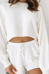 Long Sleeve Top & Drawstring Shorts Set