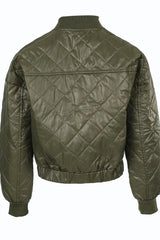 Quilted Long Sleeve Zipper Design Puffer Jacket