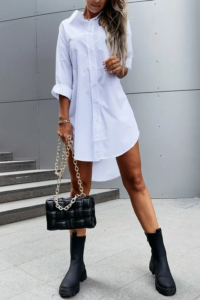 Long Sleeve Button Down Shirt Dress