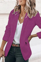 Long Sleeve Lapel Collar Blazer