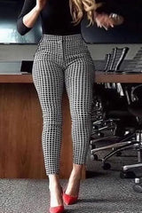 Zipper Fly Geo Print Skinny Pants