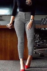 Zipper Fly Geo Print Skinny Pants