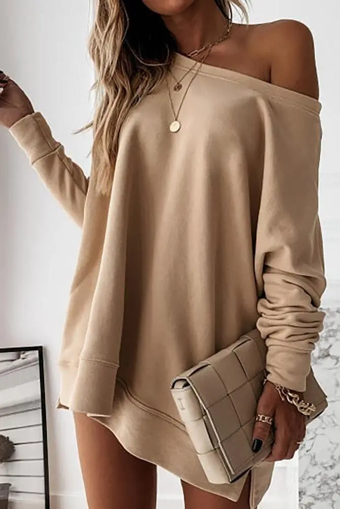 Plain Long Sleeve Casual Sweatshirt