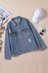 Rivet Pocket Button-up Denim Jacket