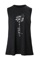 Dandelion Letter Print Casual Tank Top