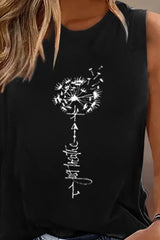 Dandelion Letter Print Casual Tank Top