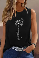 Dandelion Letter Print Casual Tank Top