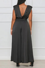 Sleeveless Wide Leg Work Jumpsuit