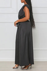 Sleeveless Wide Leg Work Jumpsuit