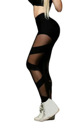 Sheer Mesh High Waist Skinny Leggings