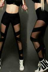 Sheer Mesh High Waist Skinny Leggings