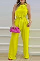 Sleeveless Tied Detail Belted Jumpsuit