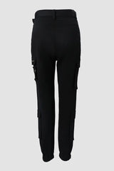 Zip Pocket Design High Waist Cargo Pants