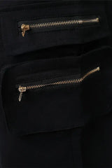 Zip Pocket Design High Waist Cargo Pants