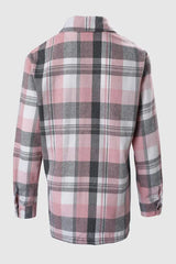 Plaid Print Long Sleeve Button Down Shacket