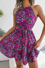 Floral Print Tied Detail Design Dress