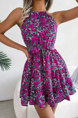 Floral Print Tied Detail Design Dress