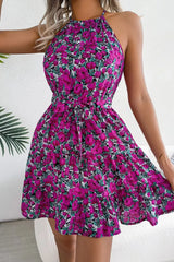 Floral Print Tied Detail Design Dress