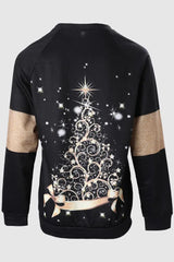 Christmas Tree Print Long Sleeve Sweatshirt