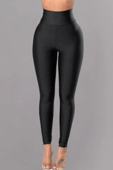 PU Leather High Waist Skinny Pants