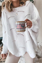 Hollow Out Long Sleeve Casual Sweater