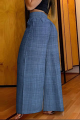 Chain Decor High Waist Wide Leg Pants