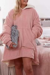 Warm Fleece Lined Fluffy Oversized Wearable Blanket Hoodie