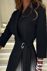 Ombre Pleated Detail Blazer Dress