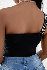 Geo Trim One Shoulder Top