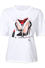 Graphic Print Short Sleeve Casual T-Shirt