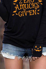 Halloween Graphic Letter Print Long Sleeve Hoodie